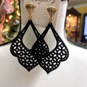 Dangling Wooden Post Earrings